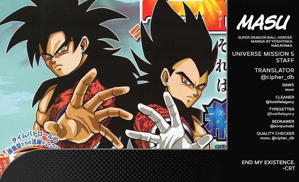 Super Dragon Ball Heroes: Universe Mission Chapter 5 page 1 - Chapter 5: The ones who saved Goku and Vegeta are none other than themselves!!