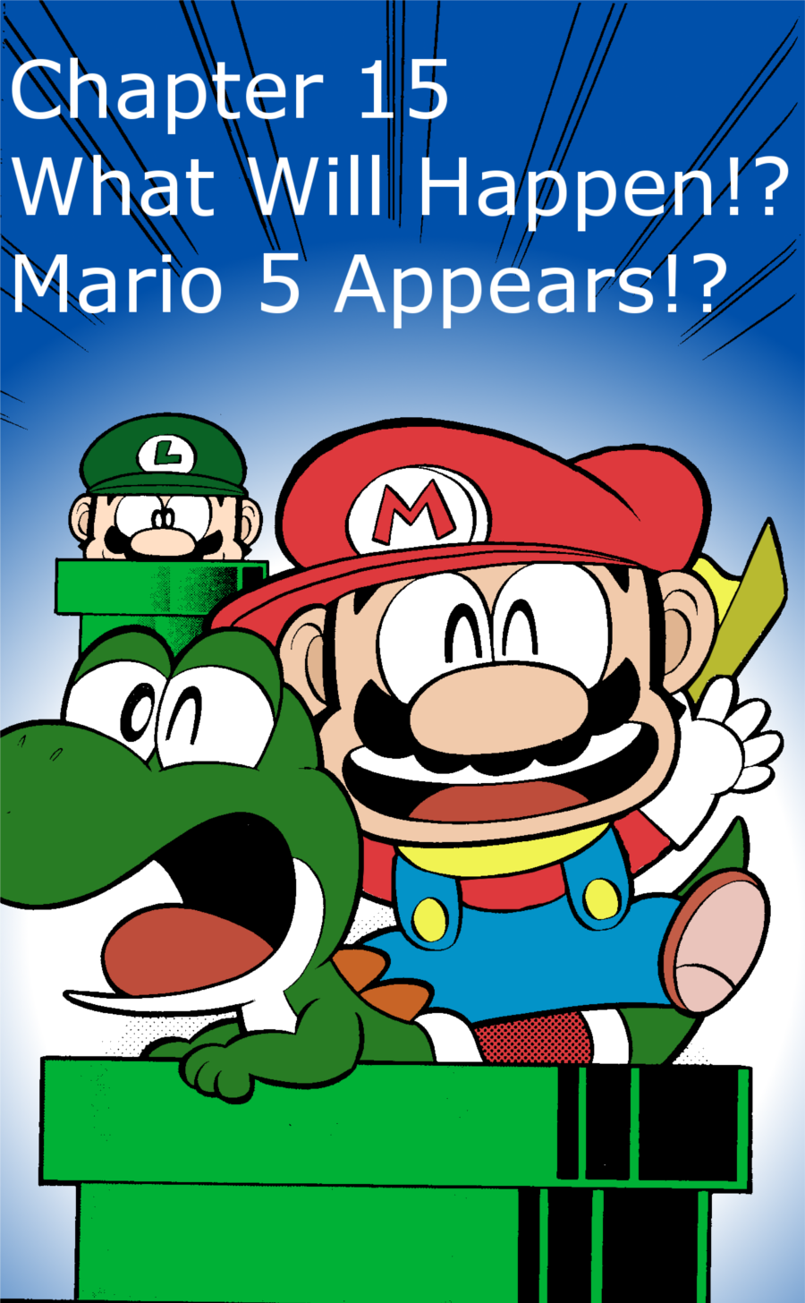 Super Mario-kun Chapter 1.15 page 1 - Vol.1 Chapter 15: What Will Happen!? Mario 5 Appears!?