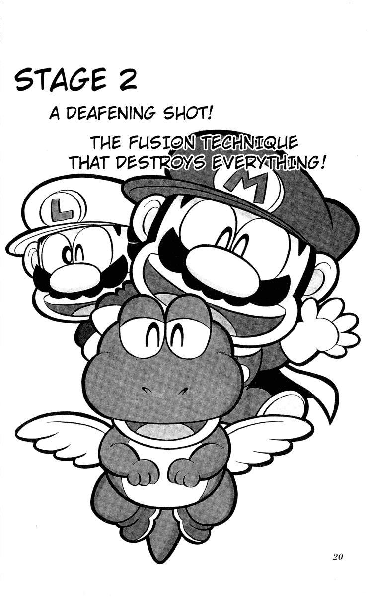 Super Mario-kun Chapter 1.2 page 1 - Vol.1 Chapter 2: Boom!! One Shot Kill! A Plan to Join Forces