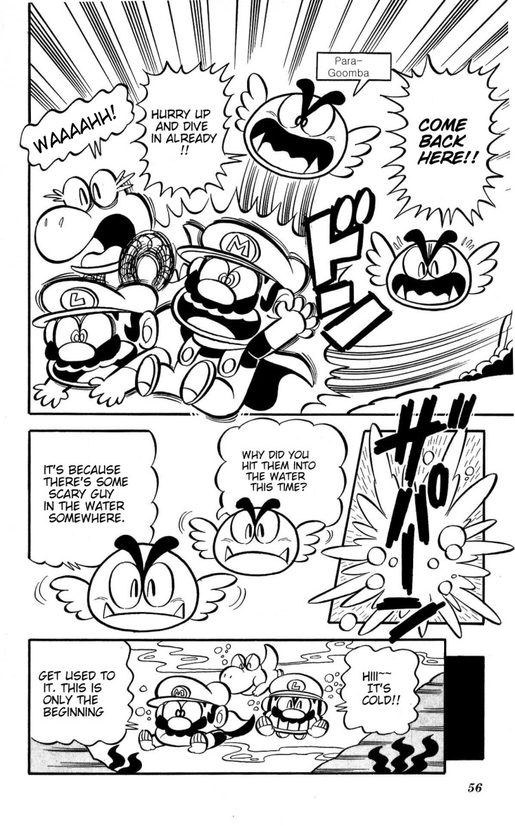 Super Mario-kun Chapter 1.5 page 4 - Vol.1 Chapter 5: Cold Underwater Stage!! Does Mario Like Warmer Places!?