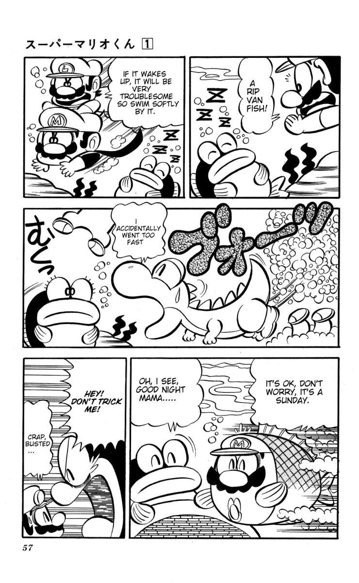 Super Mario-kun Chapter 1.5 page 5 - Vol.1 Chapter 5: Cold Underwater Stage!! Does Mario Like Warmer Places!?