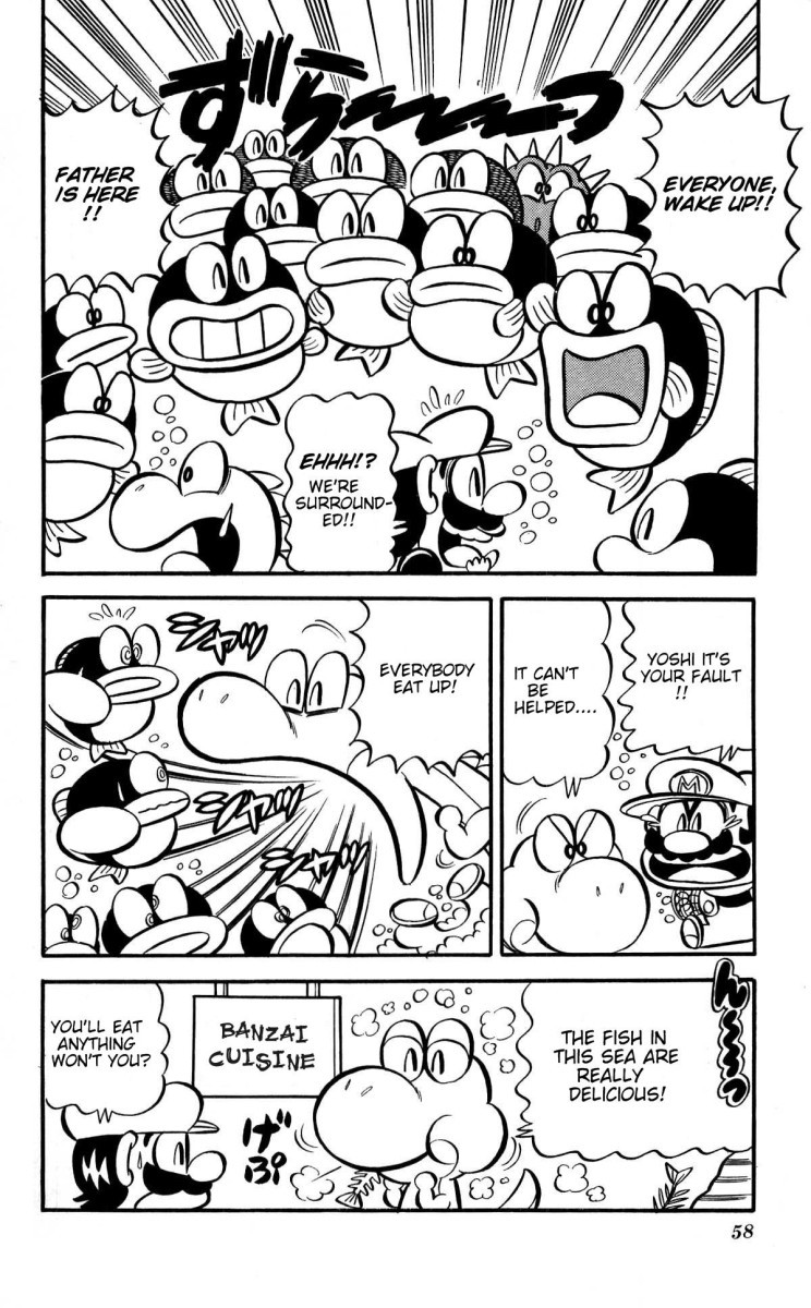 Super Mario-kun Chapter 1.5 page 6 - Vol.1 Chapter 5: Cold Underwater Stage!! Does Mario Like Warmer Places!?