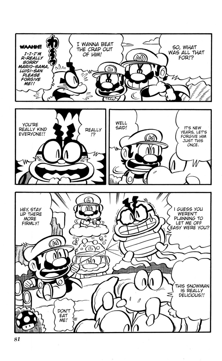 Super Mario-kun Chapter 1.6 page 16 - Vol.1 Chapter 6: Mario vs. Lakitu!! The Biggest Snowball Fight Ever!?