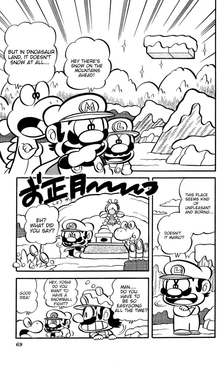 Super Mario-kun Chapter 1.6 page 4 - Vol.1 Chapter 6: Mario vs. Lakitu!! The Biggest Snowball Fight Ever!?