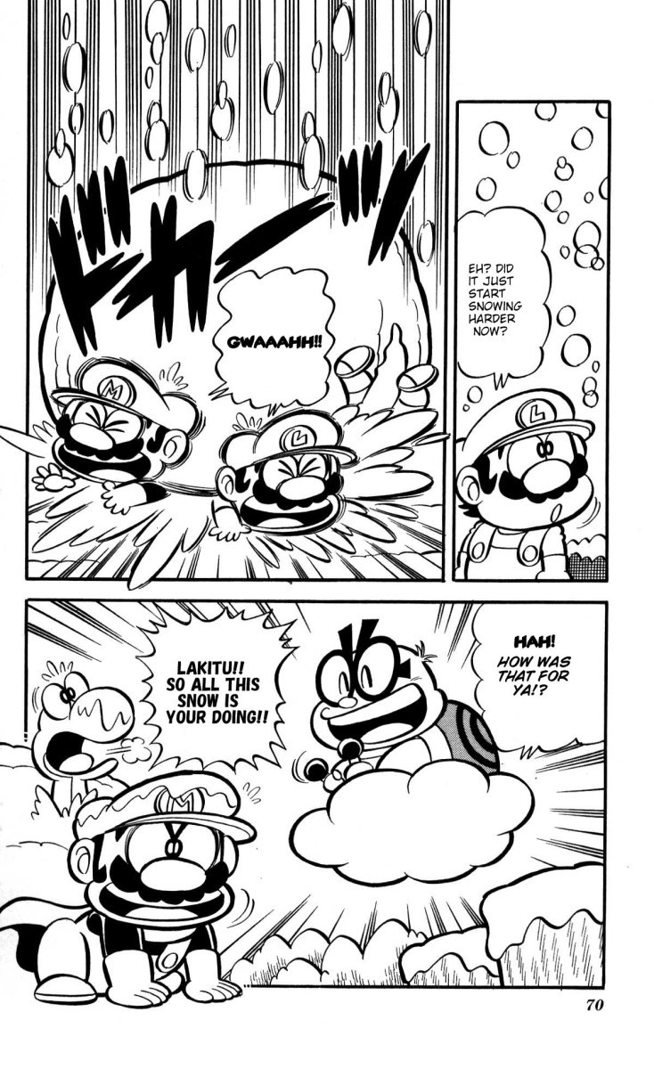 Super Mario-kun Chapter 1.6 page 5 - Vol.1 Chapter 6: Mario vs. Lakitu!! The Biggest Snowball Fight Ever!?