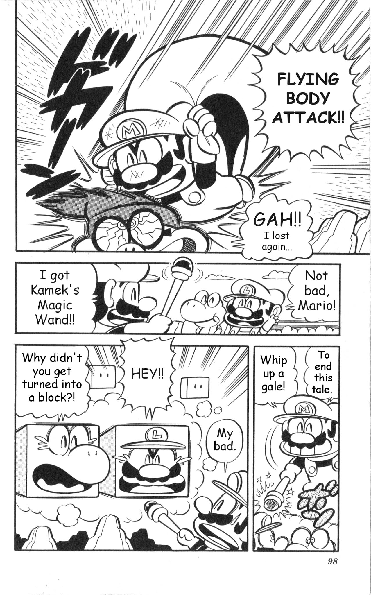 Super Mario-kun Chapter 1.8 page 10 - Vol.1 Chapter 8: Kamek Returns!! Ultimate Battle of Magic!?