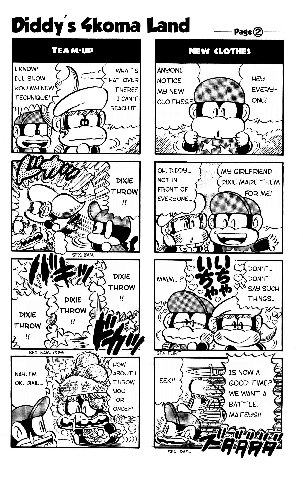 Super Mario-kun Chapter 14.0 page 2 - Vol.14 Chapter 0: Diddy's 4koma Land