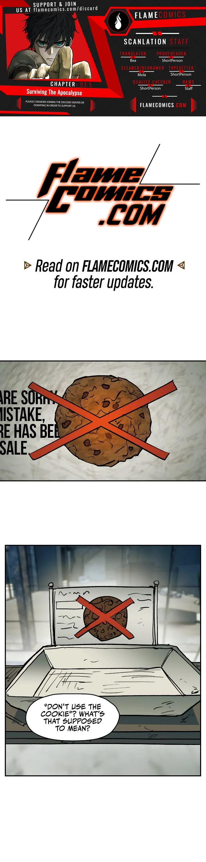 Surviving the Apocalypse Chapter 93.5 page 1 - Chapter 93.5: Don't Use The Cookie