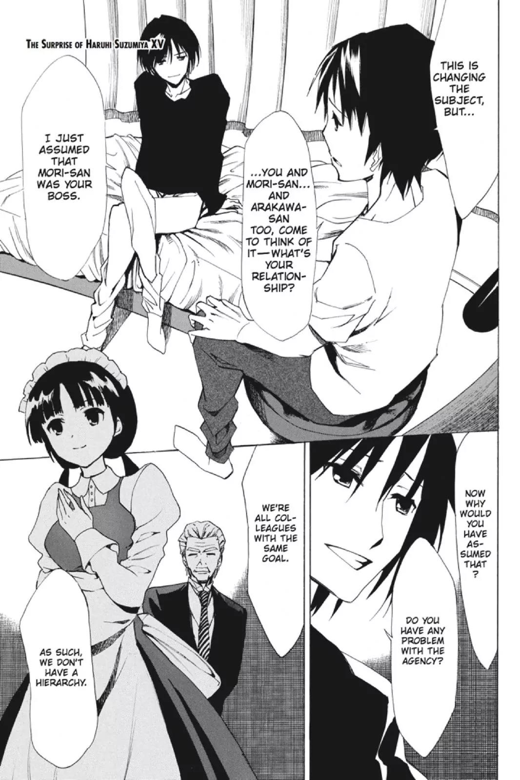 Suzumiya Haruhi no Yuuutsu Chapter 103 page 1 - Chapter 103: The Surprise of Haruhi Suzumiya XV