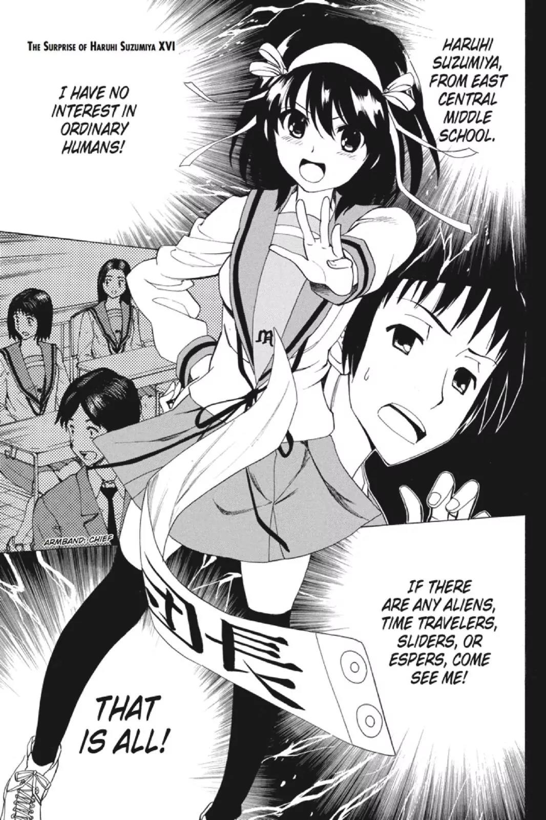 Suzumiya Haruhi no Yuuutsu Chapter 104 page 1 - Chapter 104: The Surprise of Haruhi Suzumiya XVI