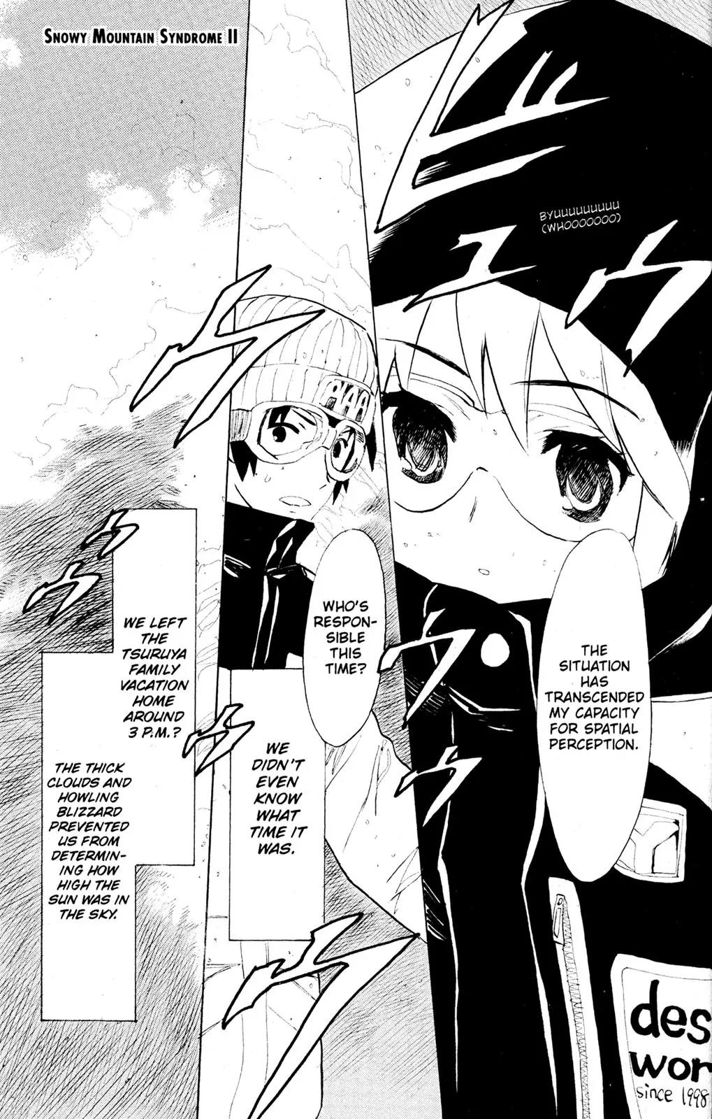 Suzumiya Haruhi no Yuuutsu Chapter 54 page 1 - Chapter 54: Snowy Mountain Syndrome II
