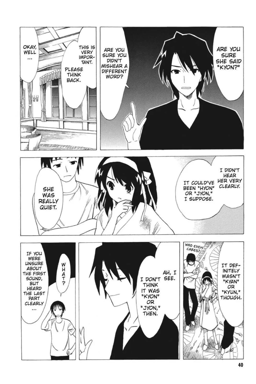 Suzumiya Haruhi no Yuuutsu Chapter 56 page 4 - Chapter 56: Snowy Mountain Syndrome IV