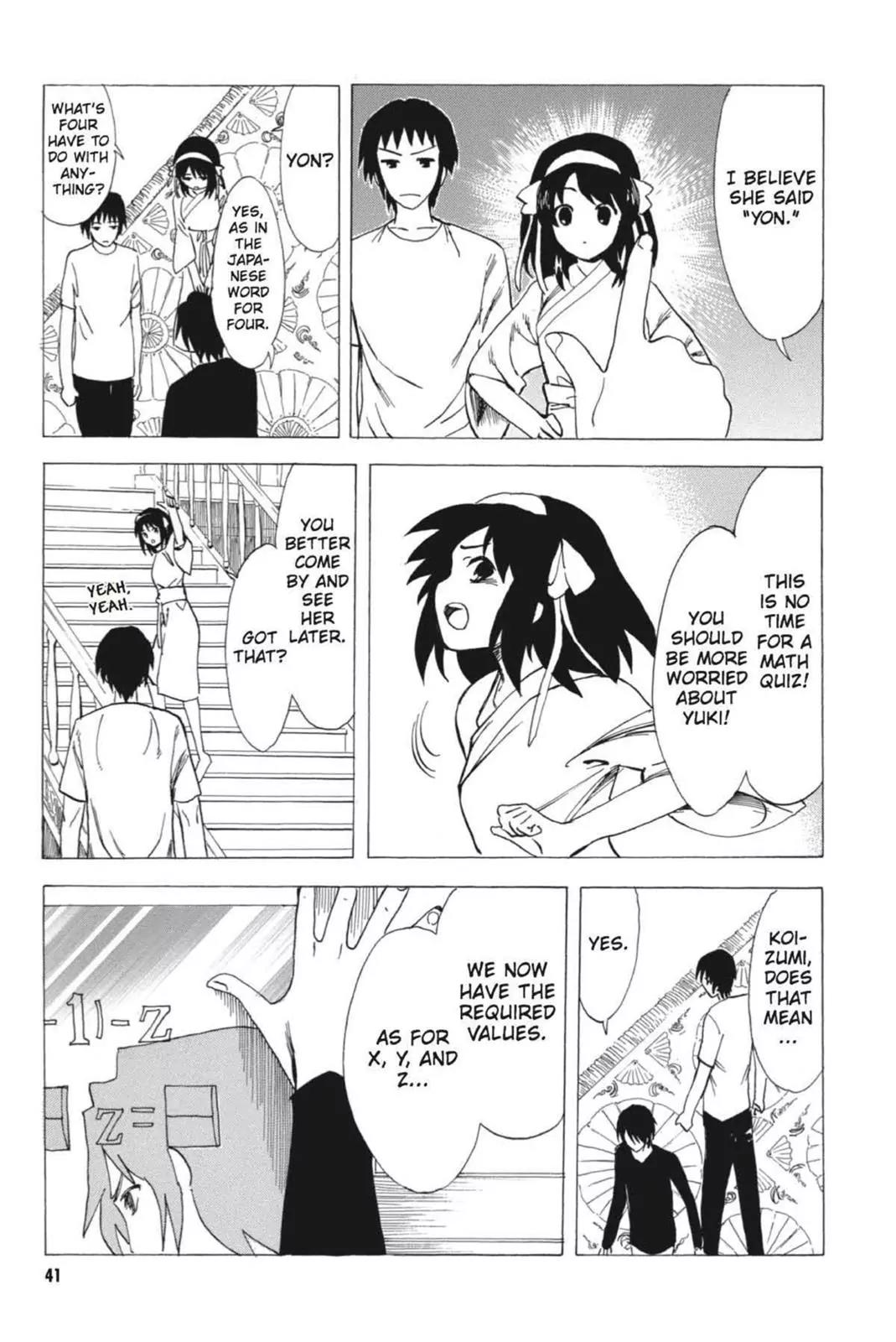 Suzumiya Haruhi no Yuuutsu Chapter 56 page 5 - Chapter 56: Snowy Mountain Syndrome IV