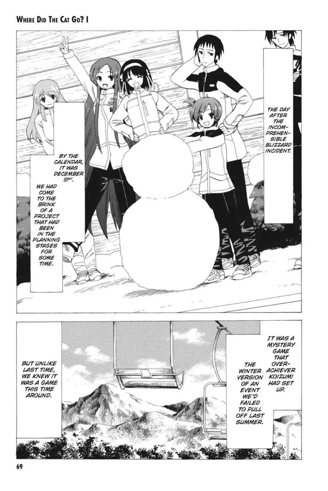 Suzumiya Haruhi no Yuuutsu Chapter 57 page 1 - Chapter 57: Where Do The Cat Go? I
