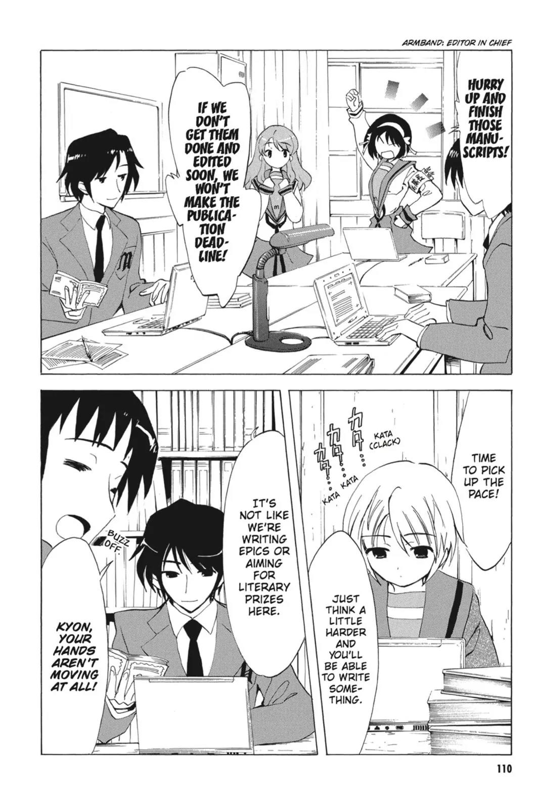 Suzumiya Haruhi no Yuuutsu Chapter 63 page 2 - Chapter 63: Editor in Chief★Full Speed Ahead! I