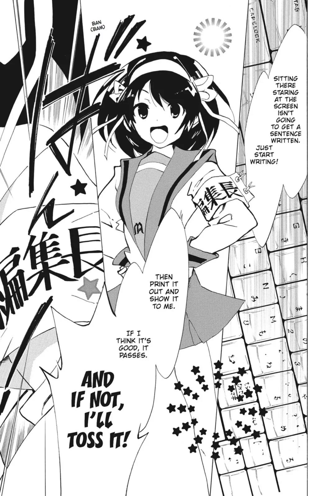 Suzumiya Haruhi no Yuuutsu Chapter 63 page 3 - Chapter 63: Editor in Chief★Full Speed Ahead! I