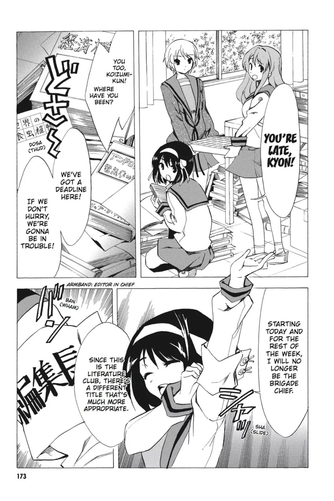 Suzumiya Haruhi no Yuuutsu Chapter 64 page 31 - Chapter 64: Editor in Chief★Full Speed Ahead! II