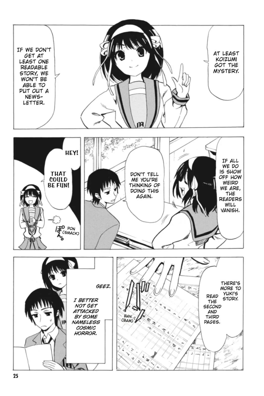 Suzumiya Haruhi no Yuuutsu Chapter 65 page 27 - Chapter 65: Editor in Chief★Full Speed Ahead! III