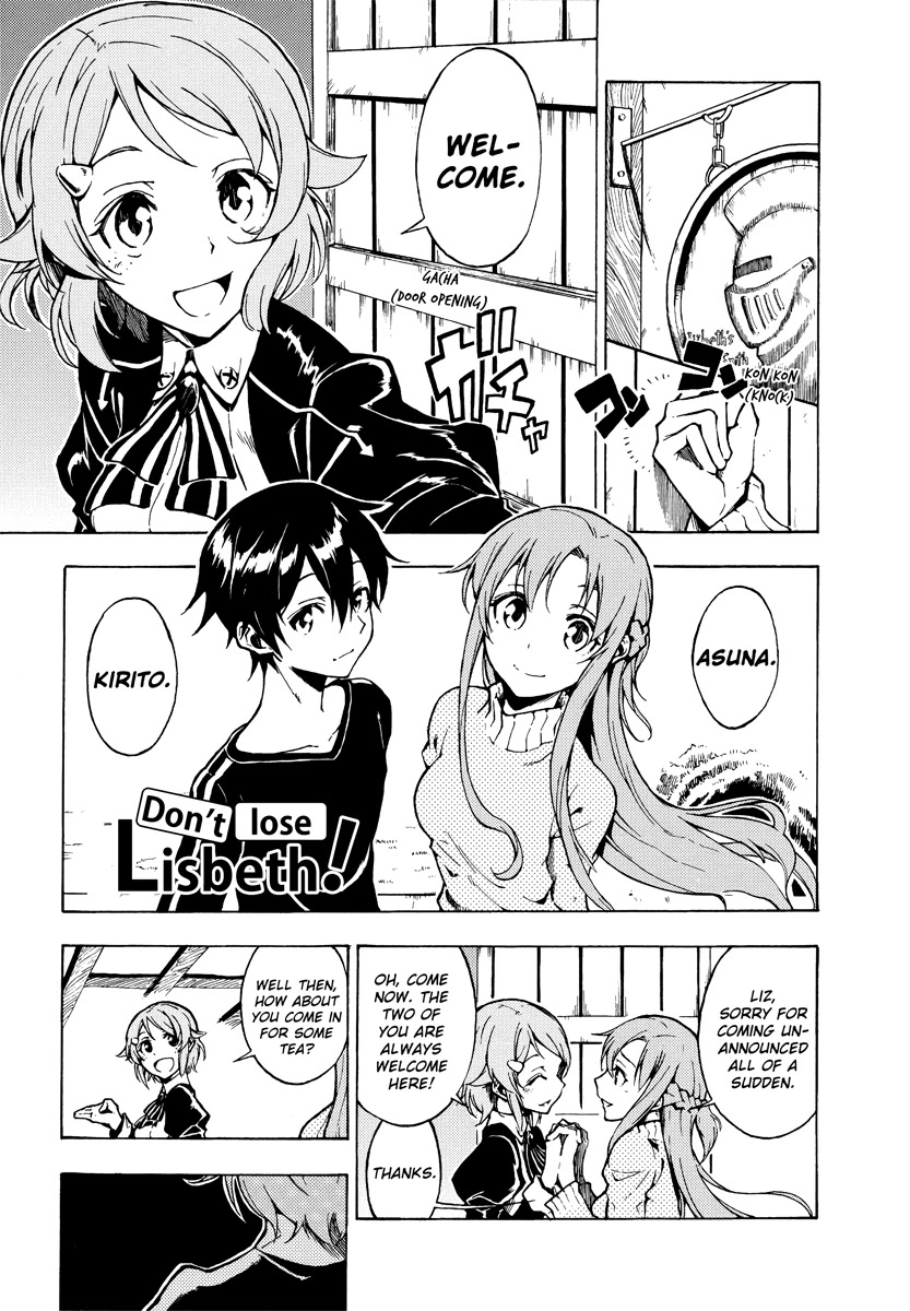 Sword Art Online Comic Anthology Chapter 1.3 page 1 - Vol.1 Chapter 3: Don't Lose, Lisbeth!