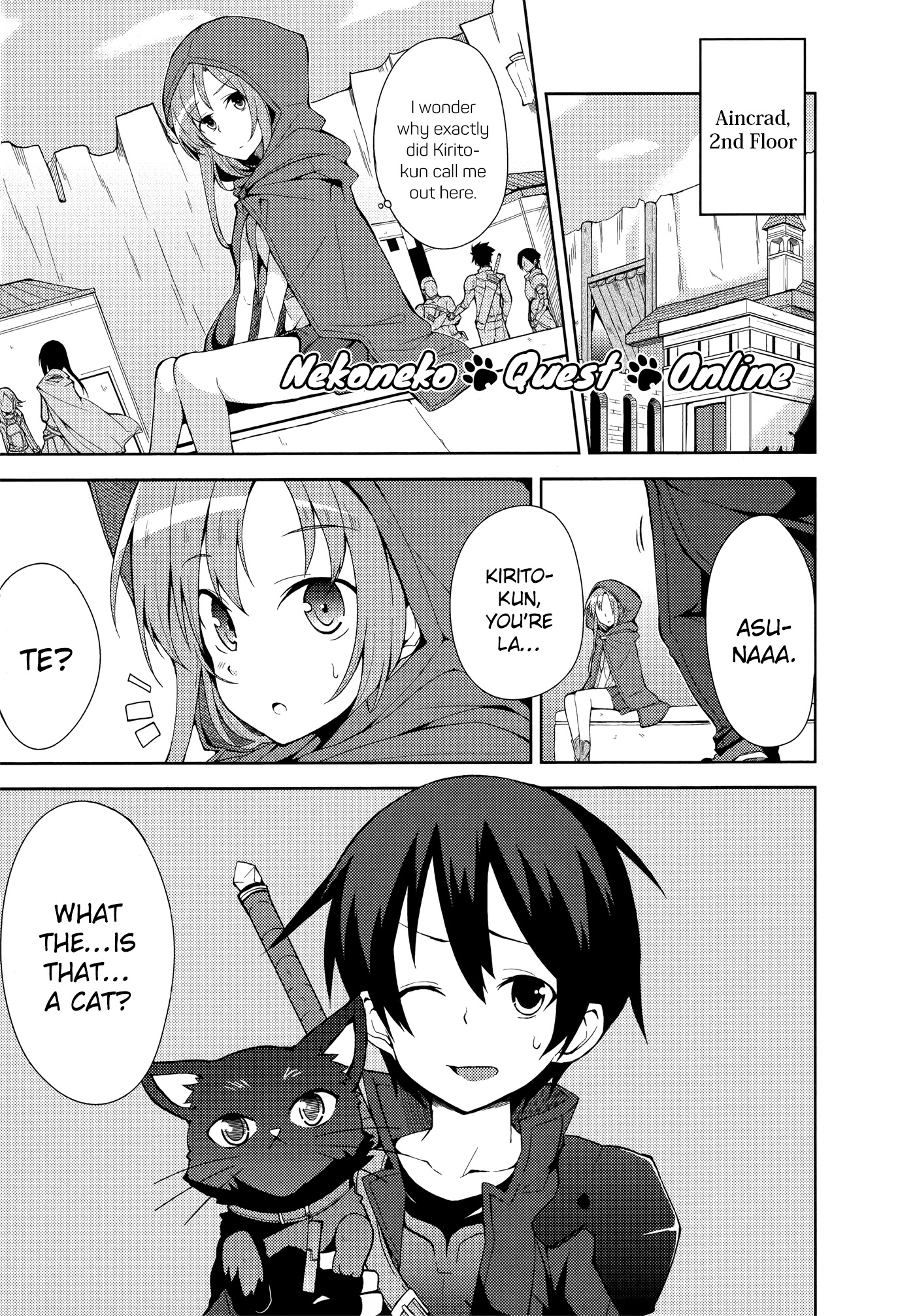 Sword Art Online Comic Anthology Chapter 1.8 page 1 - Vol.1 Chapter 8: Nekoneko Quest Online