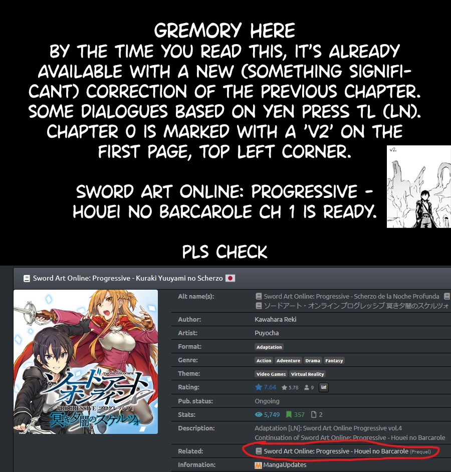 Sword Art Online: Progressive - Kuraki Yuuyami no Scherzo Chapter 1 page 2 - Chapter 1