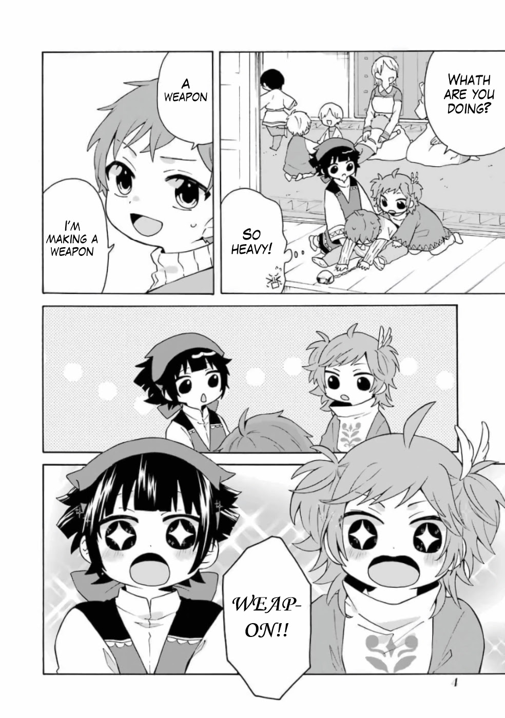 Tada Shiawasena Isekai Kazoku Seikatsu Chapter 7 page 3 - Chapter 7: I want to make a weapon that can protect everyone!!