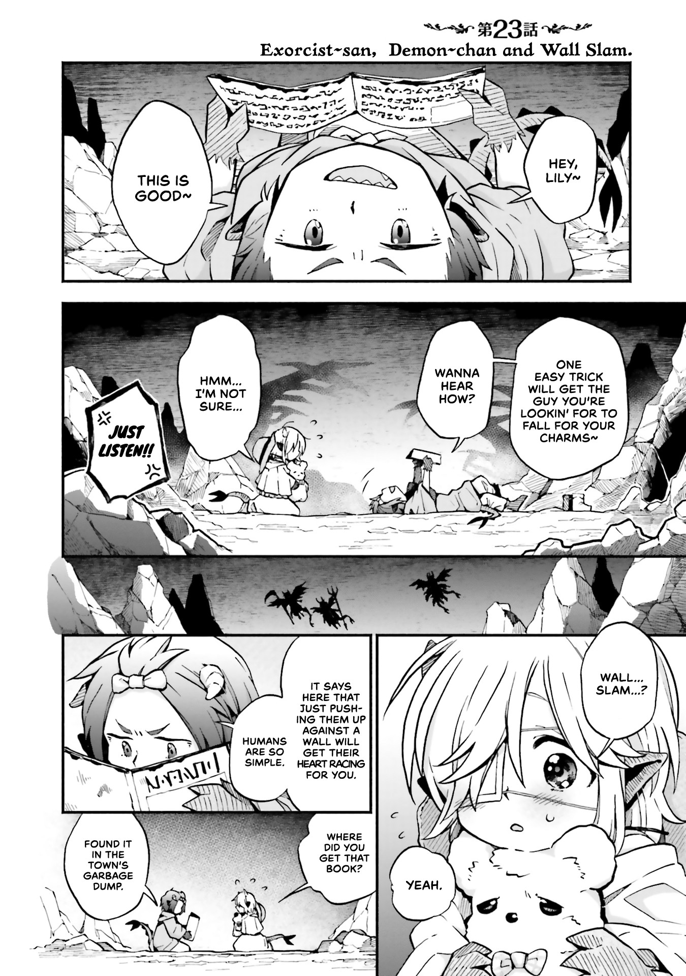 Taimashi to Akuma-chan Chapter 23 page 1 - Chapter 23: Exorcist-san, Demon-chan and Wall Slam.