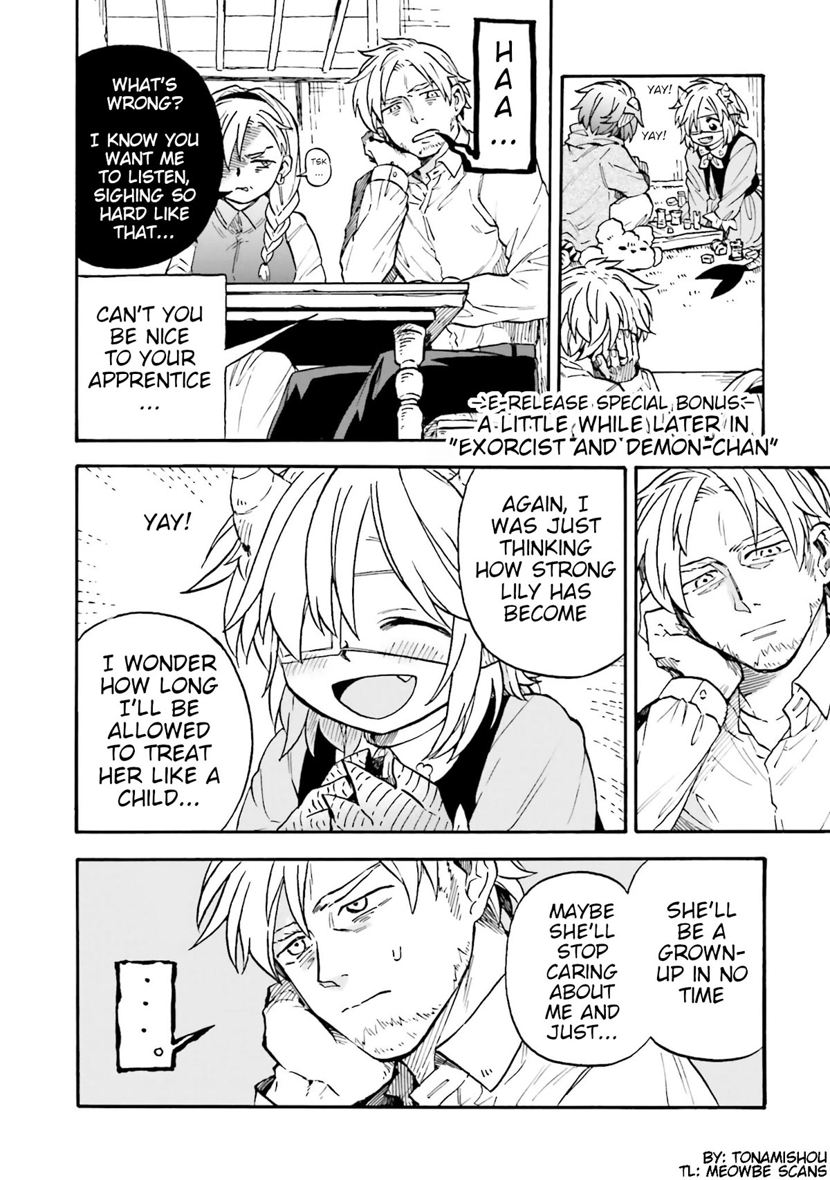 Taimashi to Akuma-chan Chapter 53.6 page 1 - Chapter 53.6: A Little While Later in "Exorcist and Demon-chan" (E-Release Special Bonus)