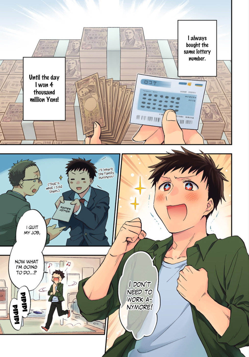 Takarakuji de 40-oku Atattandakedo Isekai ni Ijuu Suru Chapter 1 page 1 - Chapter 1: There's another world at the end of the corridor?