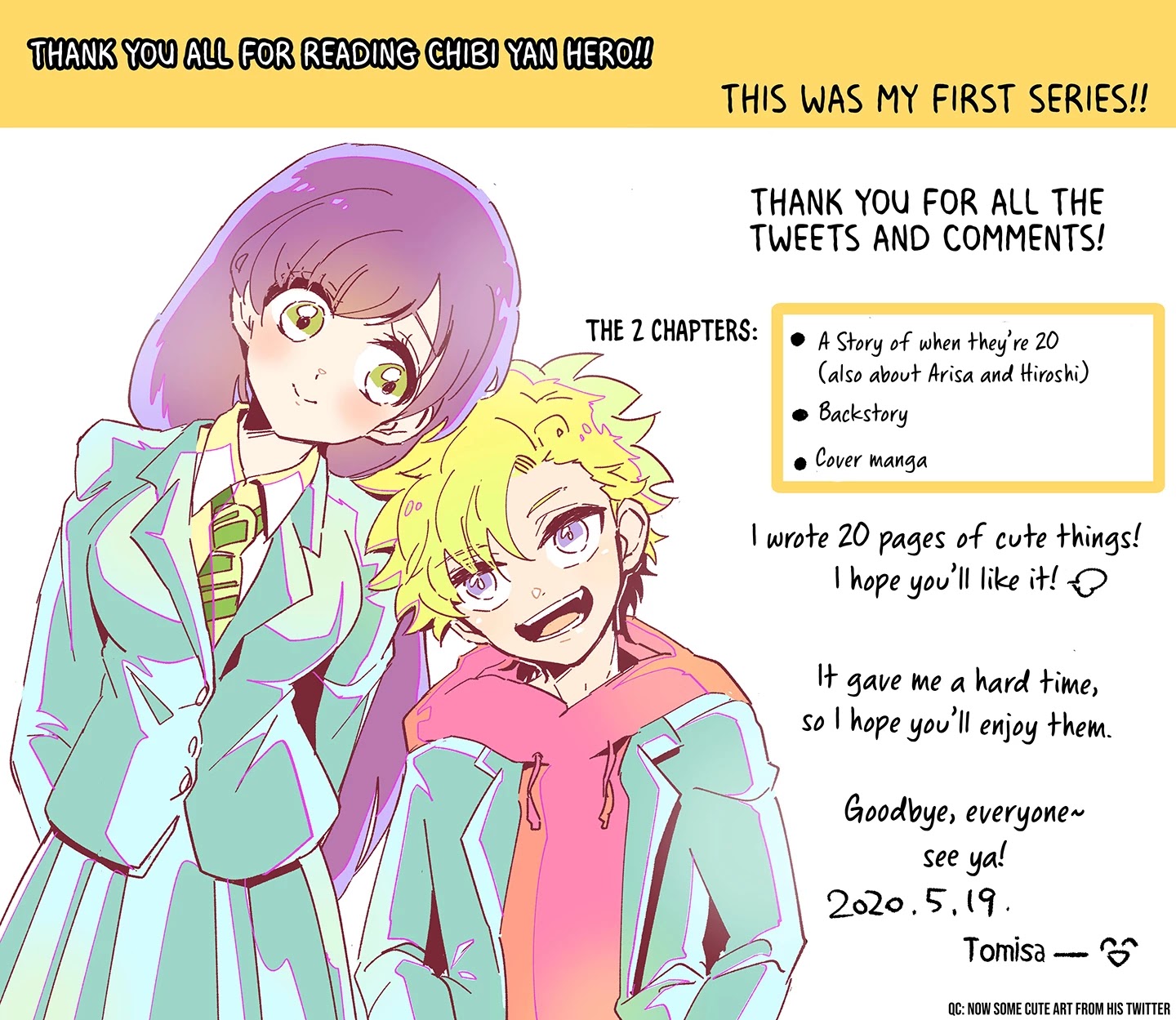 Takasugi’s Tiny Delinquent Hero Chapter 209.5 page 5 - Chapter 209.5: Author's Twitter Posts
