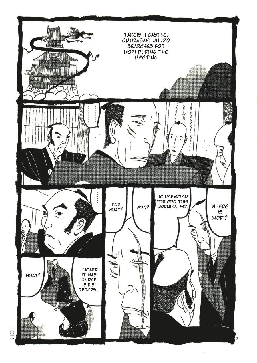 Takemitsu Zamurai Chapter 36 page 3 - Chapter 36: Mori Sazatarou Goes To Edo