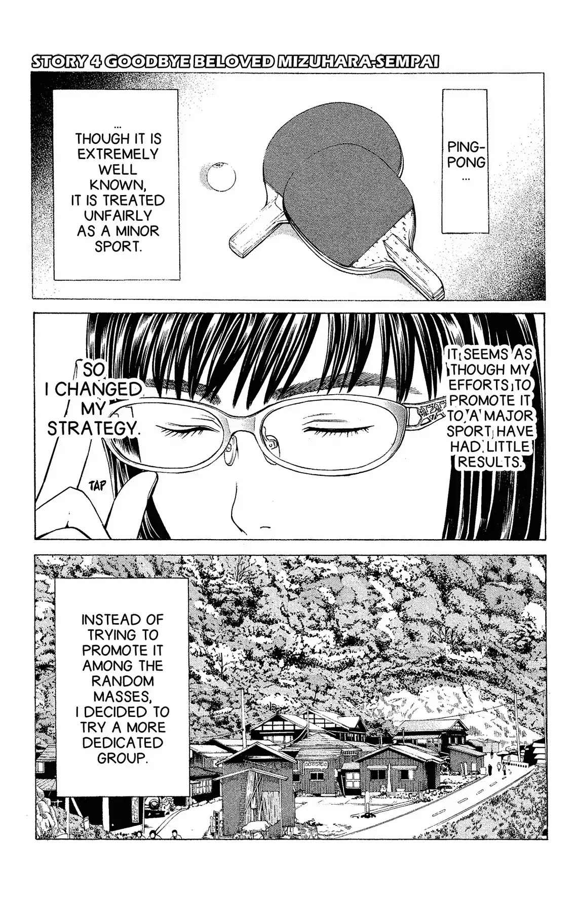 Takkyuu Dash!! Chapter 31.8 page 1 - VOL.8 STORY 4: GOODBYE BELOVED MIZUHADA-SEMPAI