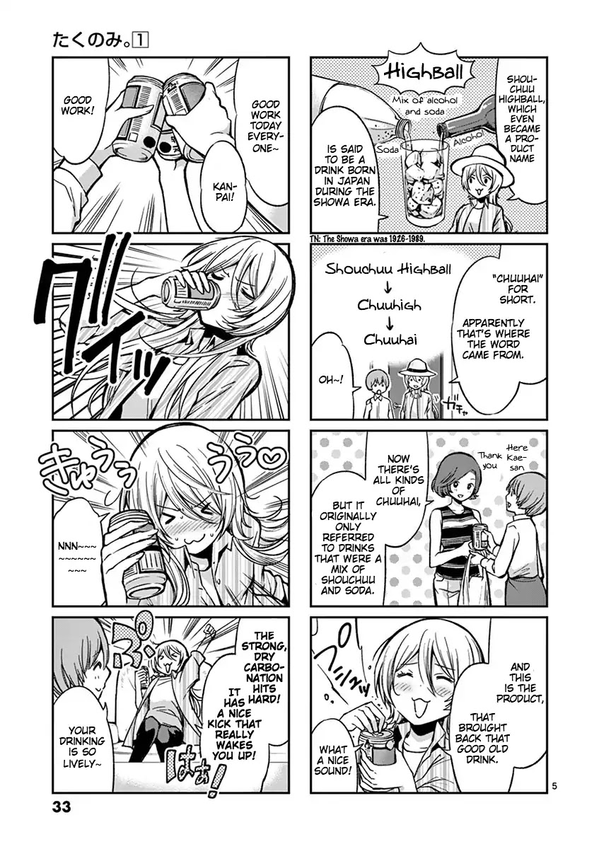 Takunomi. Chapter 2 page 5 - Chapter 2: Shouchuu Highball