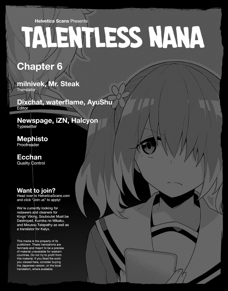 Talentless Nana Chapter 6 page 1 - Chapter 6: Prophetic Dreams Part 1