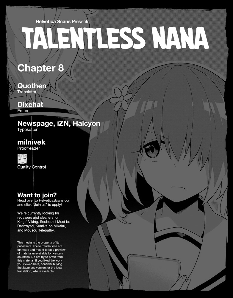 Talentless Nana Chapter 8 page 1 - Chapter 8: Prophetic Dreams Part 3