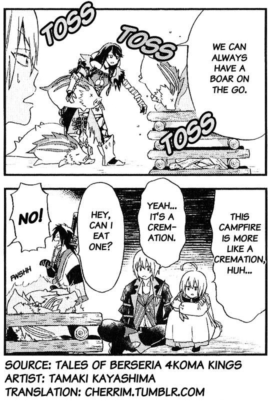 Tales of Berseria 4koma Kings Chapter 6 page 2 - Chapter 6 : Campfires are fun!