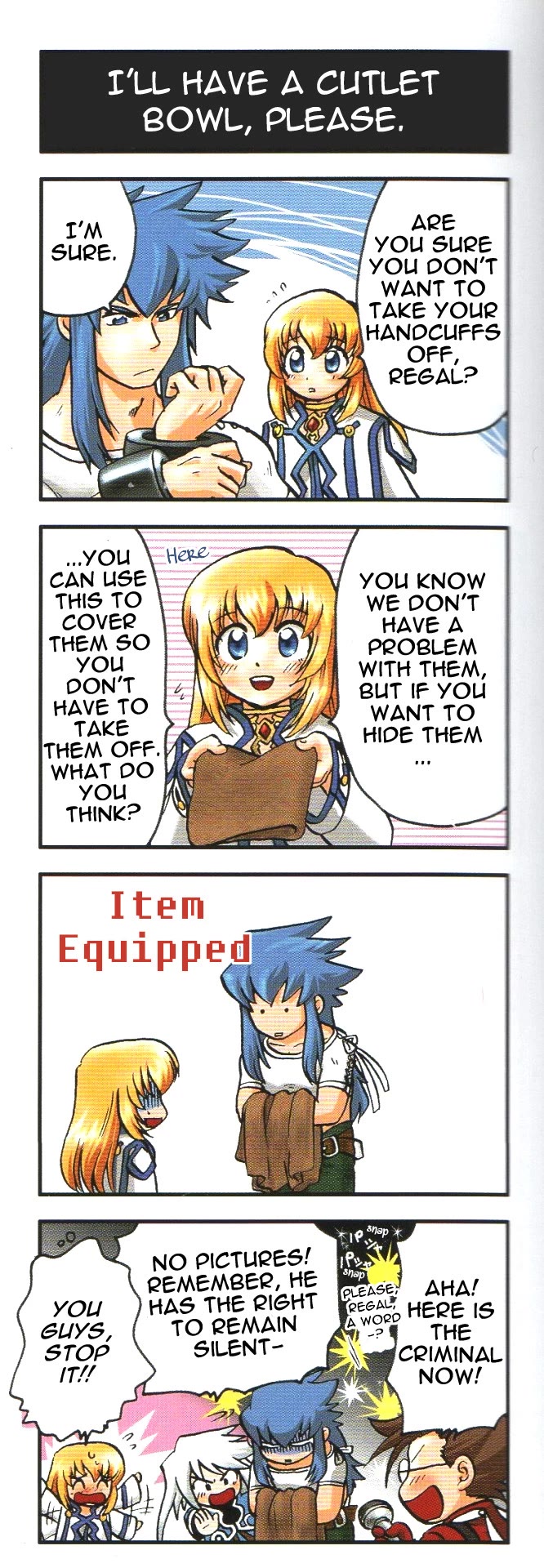 Tales of Symphonia 4koma Kings Chapter 25 page 1 - Chapter 25: I'll Have a Cutlet Bowl, Please.