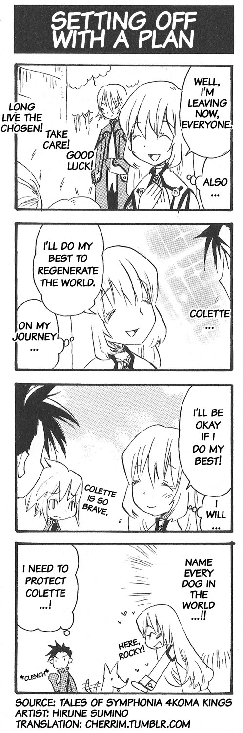 Tales of Symphonia 4koma Kings Chapter 3 page 1 - Chapter 3: Setting Off With a Plan