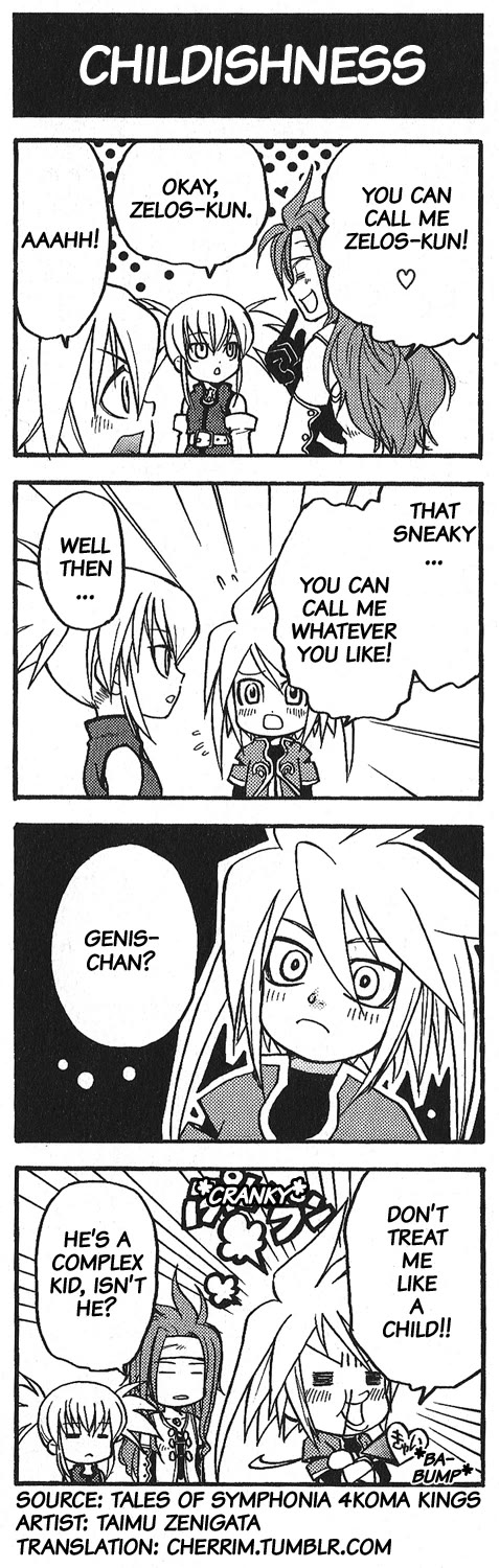 Tales of Symphonia 4koma Kings Chapter 7 page 1 - Chapter 7: Childishness