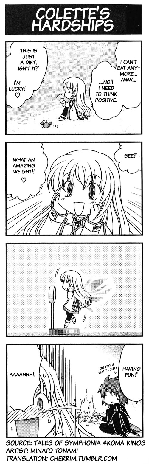 Tales of Symphonia 4koma Kings Chapter 8 page 1 - Chapter 8: Colette's Hardships