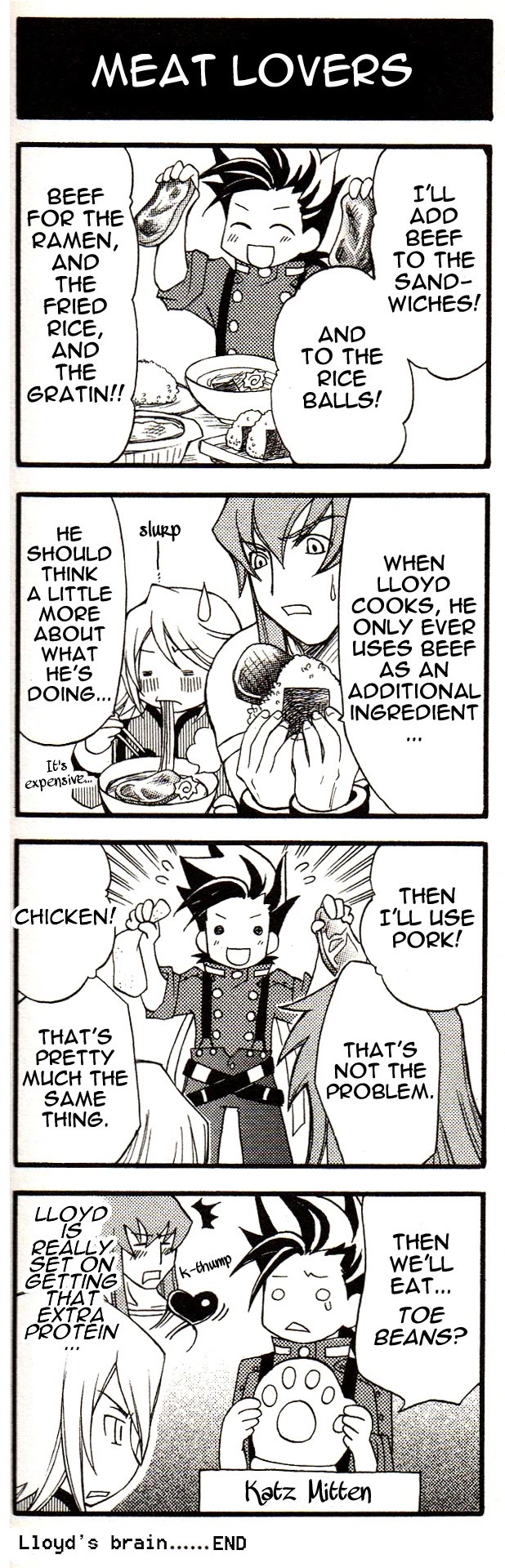 Tales of Symphonia 4koma Kings Chapter 85 page 1 - Chapter 85: Meat Lovers