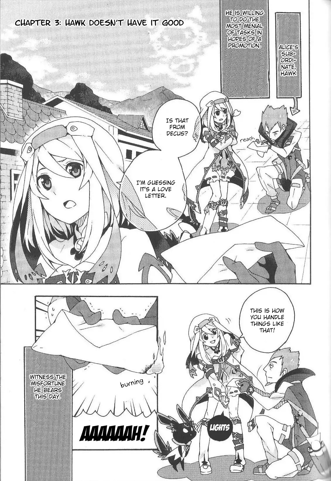 Tales of Symphonia - Ratatosk no Kishi - Assort! Chapter 3 page 1 - Chapter 3: Hawk Doesn't Have It Good