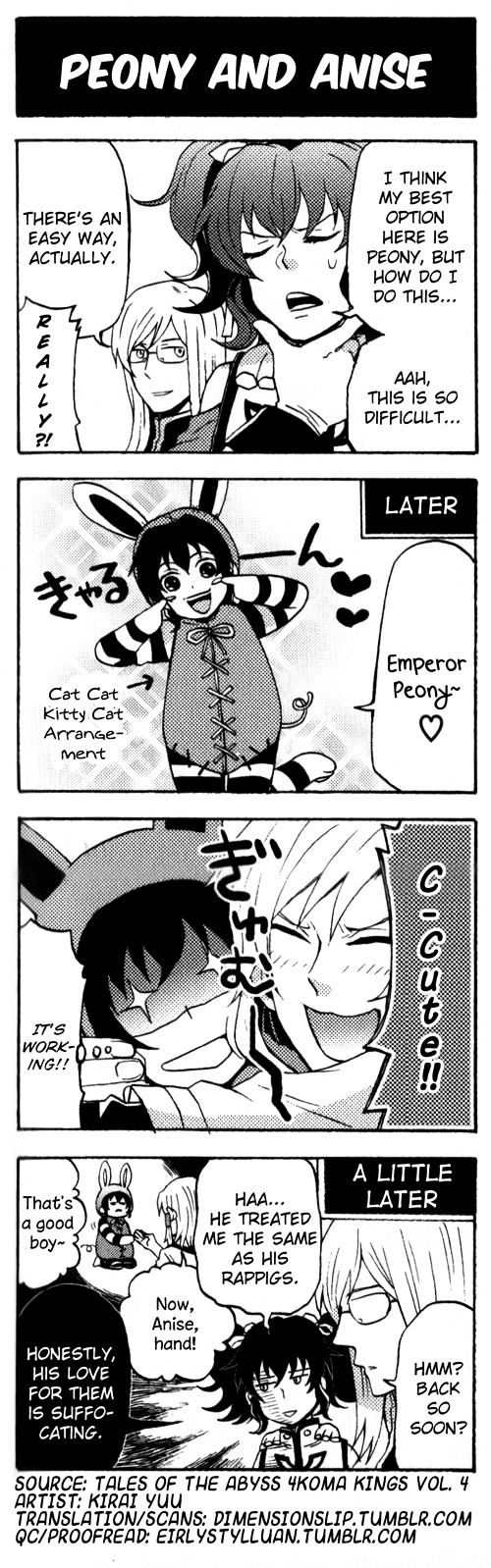 Tales of the Abyss 4koma Kings Chapter 17.4 page 1 - Chapter 17 : v4 Peony and Anise