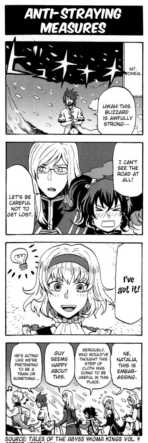 Tales of the Abyss 4koma Kings Chapter 19.4 page 1 - Chapter 19 : v4 Anti-straying Measures