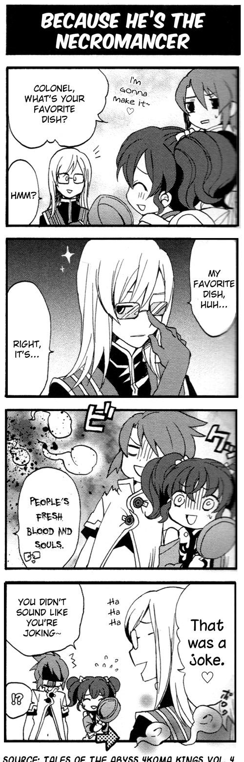 Tales of the Abyss 4koma Kings Chapter 37.4 page 1 - Chapter 37 : v4 Because He's a Necromanc