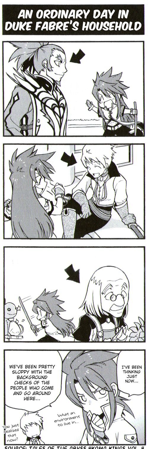 Tales of the Abyss 4koma Kings Chapter 44.4 page 1 - Chapter 44 : v4 An Ordinary Day in Duke Fabre's Household