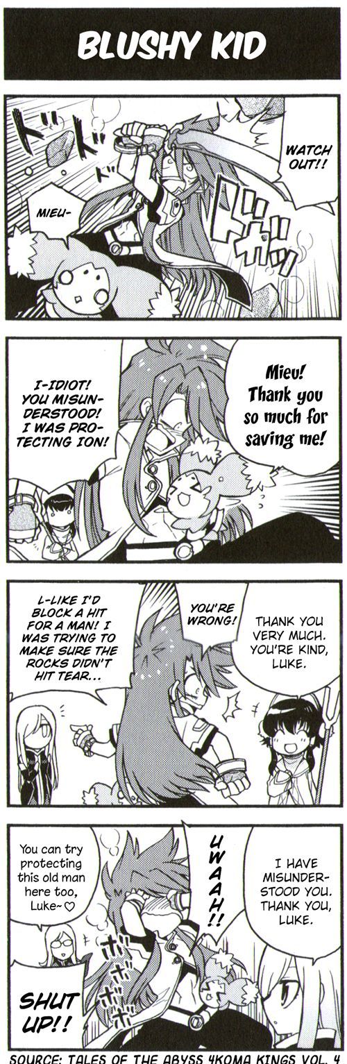 Tales of the Abyss 4koma Kings Chapter 45.4 page 1 - Chapter 45 : v4 	Blushy Kid