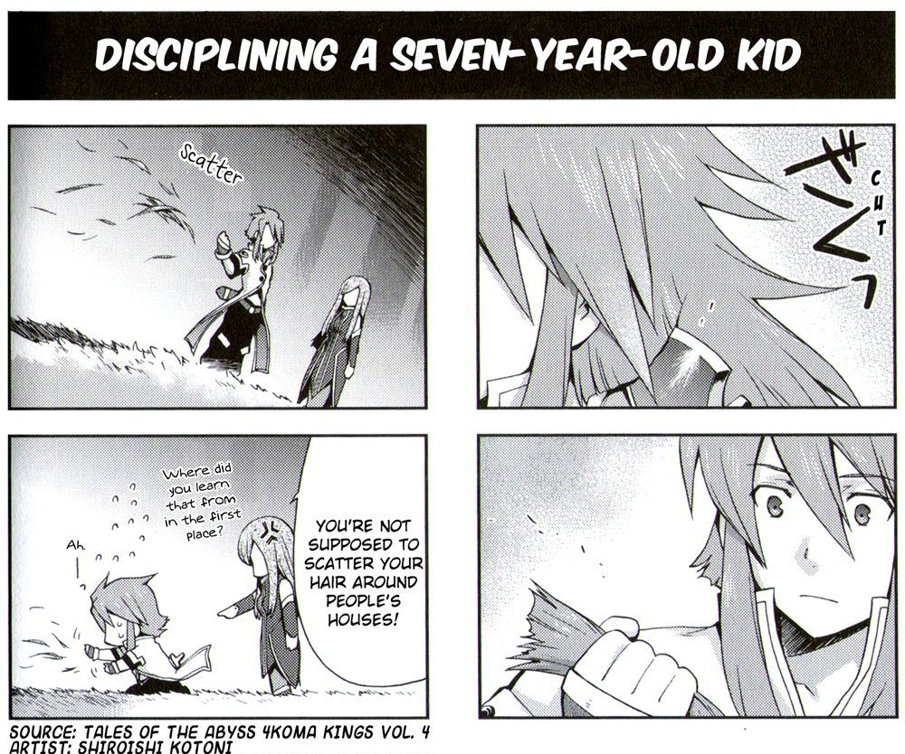 Tales of the Abyss 4koma Kings Chapter 48.4 page 1 - Chapter 48 : v4 Disciplining a Seven-year-old kid