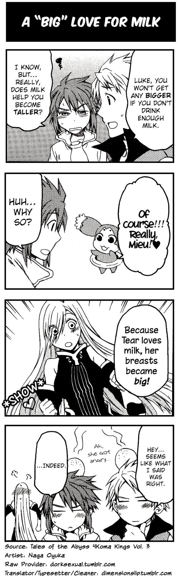 Tales of the Abyss 4koma Kings Chapter 5.3 page 1 - Chapter 5 : v3 A "Big" Love for Mil