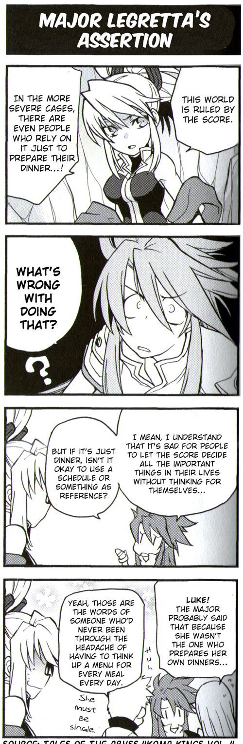 Tales of the Abyss 4koma Kings Chapter 50.4 page 1 - Chapter 50 : v4 Major Legretta's Assertion